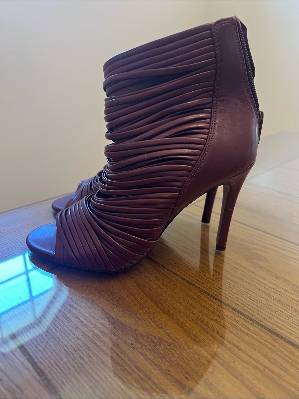 BCBGeneration Womens Elle Open Toe Ankle Fashion Boots, Brick, Size 6.5
